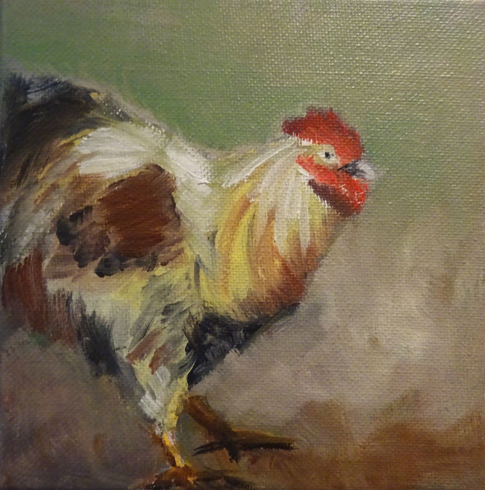 Bild von Franziska Morgner-Fanderl - Henne, &Ouml;l, 15 x 15